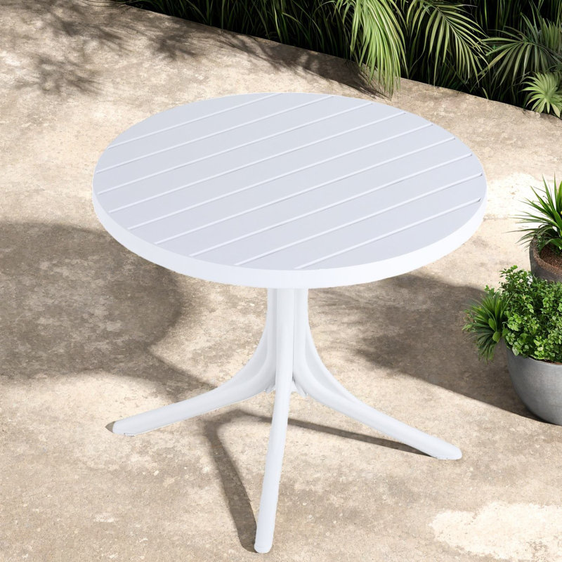 Tables de patio durables, rond moderne en polypropylène de 36 pouces pour la salle à manger
