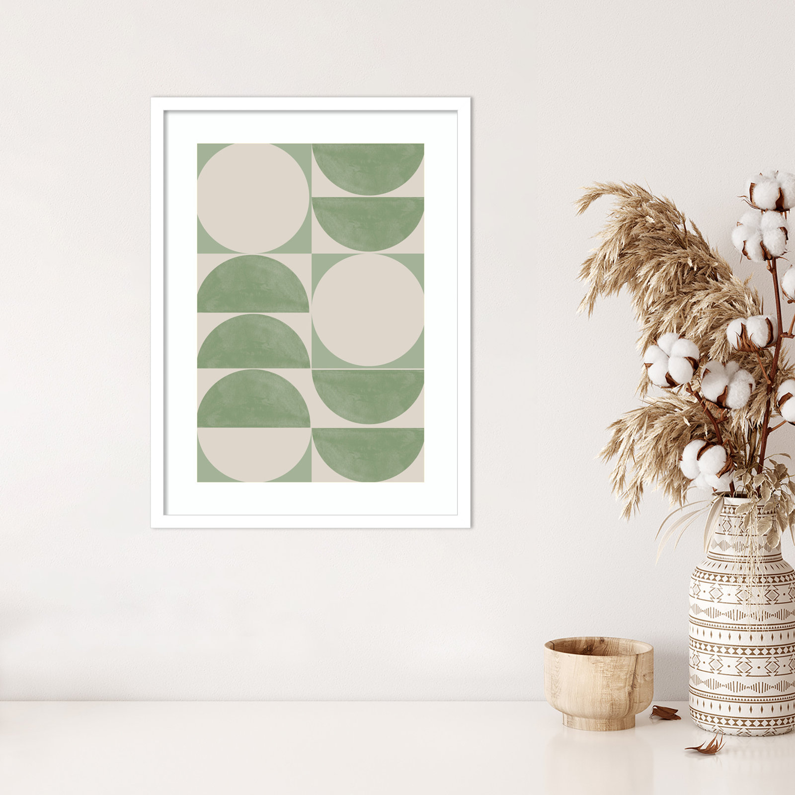 Mid Century Modern 01 Print, White, 25" H x 19" W