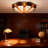 3-light Dimmable 14.4" Tiffany Glass Flush Mount