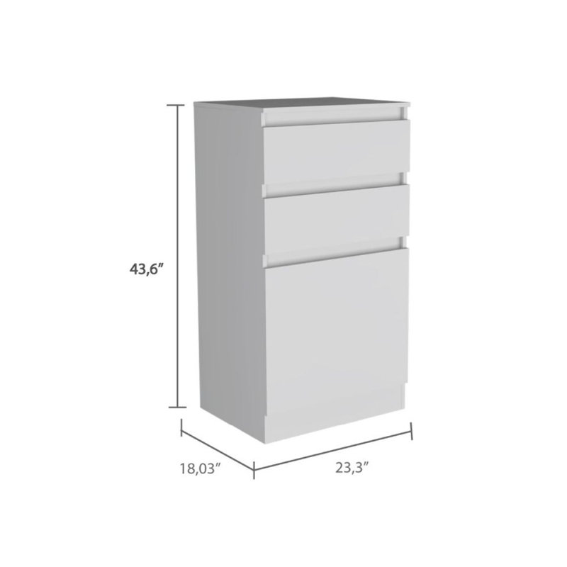 Commode Kamelot avec boîte à bijoux, armoire à une porte, miroir, deux tiroirs