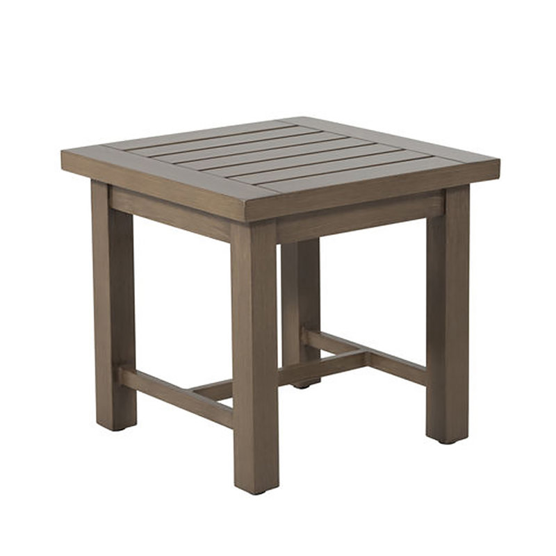 Club Aluminum Outdoor Side Table, Oak