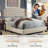 Fabric Upholstered Bed,Tufted Headboard Adjustable Height Bed Frame-31103040-31103054