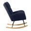 Dark Blue Teddy Fabric Wingback Glider Rocker With Side Storage Pocket, Soft Comfy Nursing Rocking Chair, Sturdy Safe Solid Wood Base, Multiuse Accent Chair For Nursery & Living Room.-1105064147