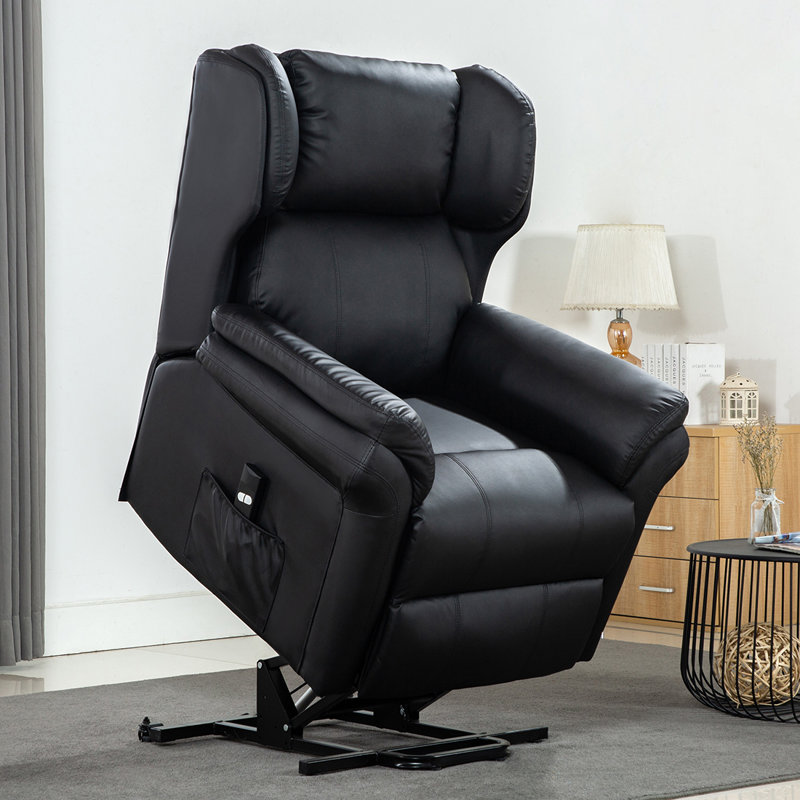 Shropshire 88cm Wide Lift Assist Wing Chair Recliner, Black