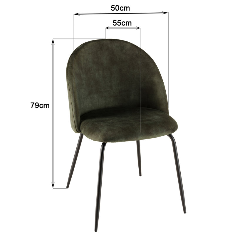 Luanna 47cm H Velvet Upholstered Side Chair, Green