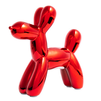 Plus Red Mini Ceramic Dog Piggy Bank - 7.5" tall