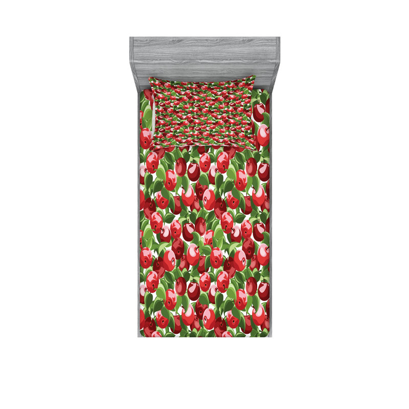 Drap-housse et taies décoratives Ambesonne Saying, gris pâle vermillon, Ensemble de draps-housses pour lit simple TG + 4 t