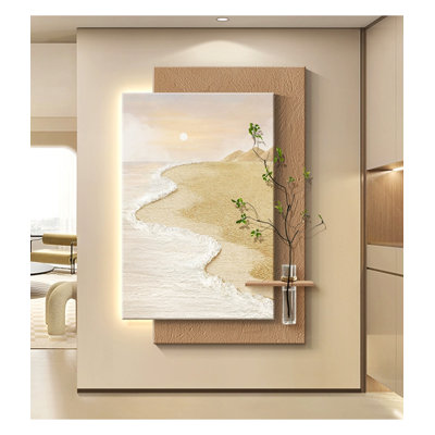 Serene Ocean Sailboat Wall Art Layered Panels Plant Vase Holder Decor