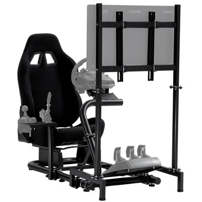 Anman Racing Sim Cockpit with Ergonomic Seat & Monitor Stand, Not Include Steering wheel & Wheels & Pedals and Shifter Handbrake