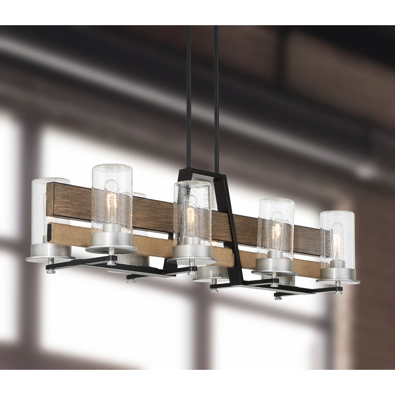 Luminaire suspendu linéaire à 8 lumières pour îlot de cuisine Marhan