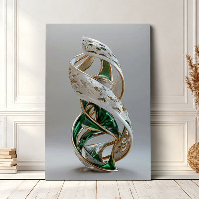 Décoration murale moderne et luxueuse en spirale abstraite métallisée (61 x 41 cm) - Salon