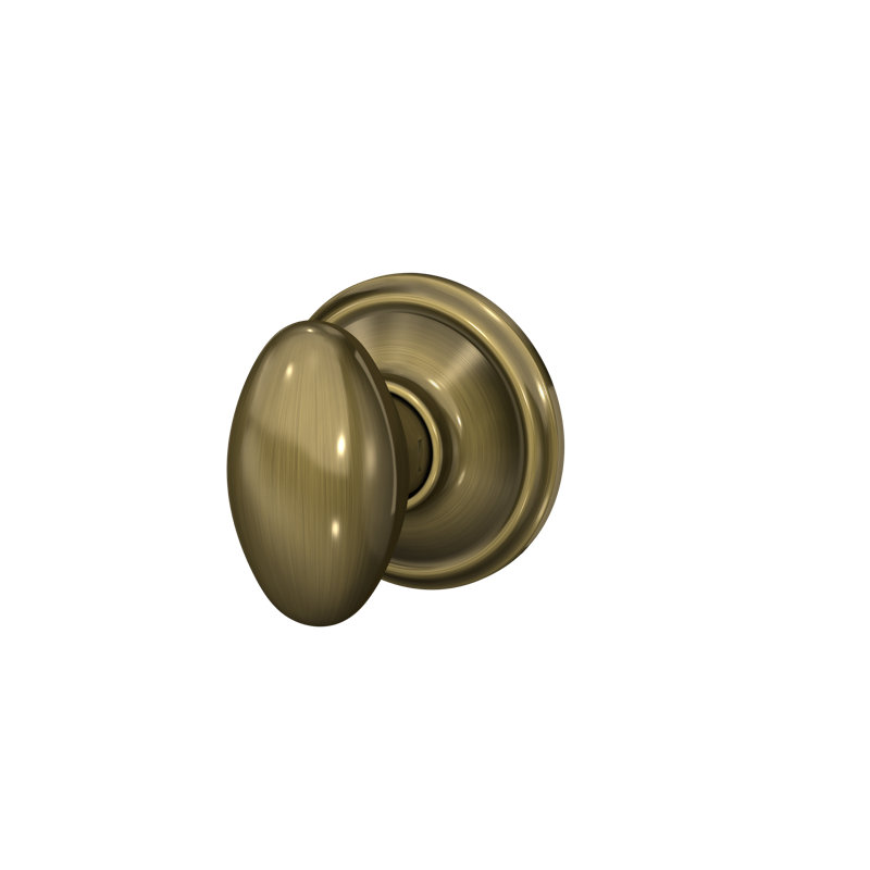 Siena Passage Door Knob with Rosette, Antique Brass