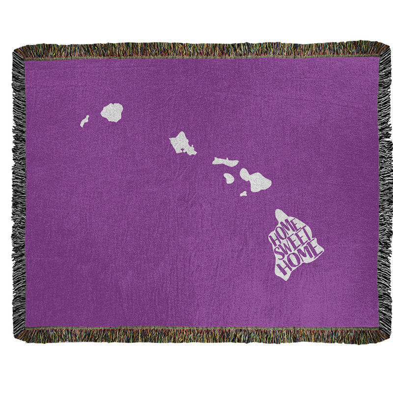 Hand Woven Throw Blanket, 37" W x 52" L, Violet