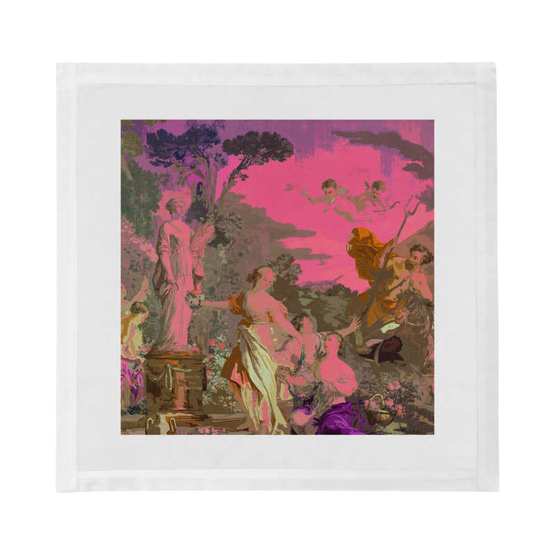 Cyprus Picnic Cotton Sateen Dinner Napkins, Pop Pink