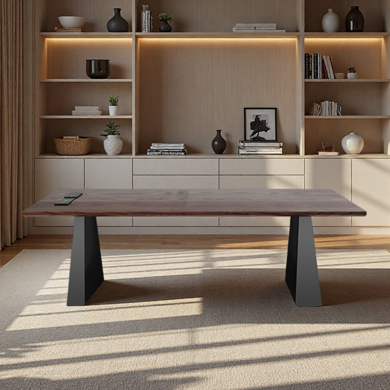Long bureau pour le bureau à domicile en bois massif