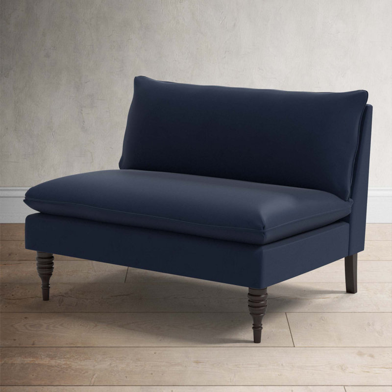 Varick Upholstered 47'' Settee, Classic Ink Performance Velvet
