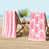 Rose / crabes blancs / rayures est en rupture de stock