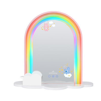 Miroir de maquillage Impressions Vanity Care Bears Rainbow Arch RVB pour bureau avec plateau à nuage et contrôle APP