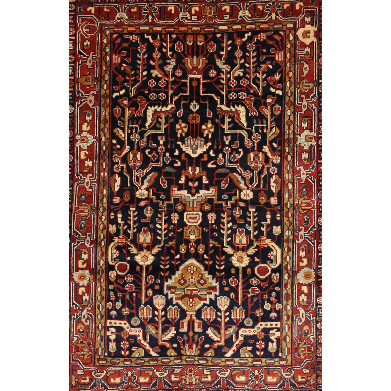 Tapis traditionnel brun / noir / rouge, Rectangle 2 pi x 3 pi