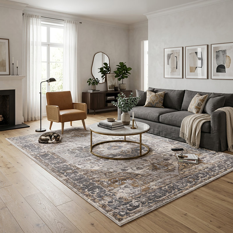 Tapis moelleux antidérapant Zephyr , Rectangle 7 pi 10 po x 10 pi 6 po
