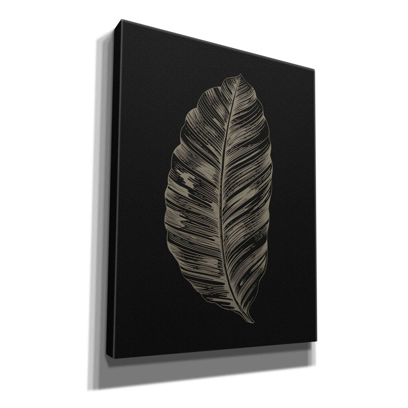 «Black Leaf» par Design Fabrikken, estampe numérique sur toile, H 16 po x l 12 po x P 0,75 po