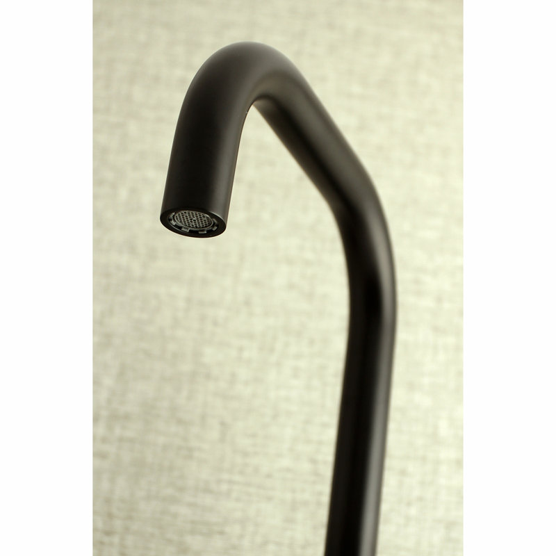 Kingston Brass Concord Double-Handle 2-Hole Wall-Mount Bridge Kitchen Faucet, Matte Black