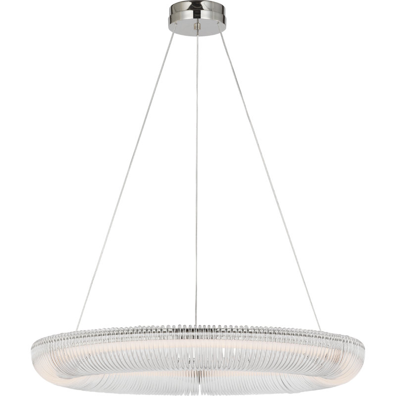 Chapman and Myers Transitional Pierce Chandelier, 30, Polished Nickel