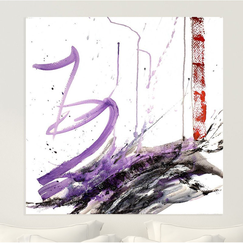 Purple Black III - Artist Enhanced Canvas Print, 20" H x 20" W x 1" D, Unframed