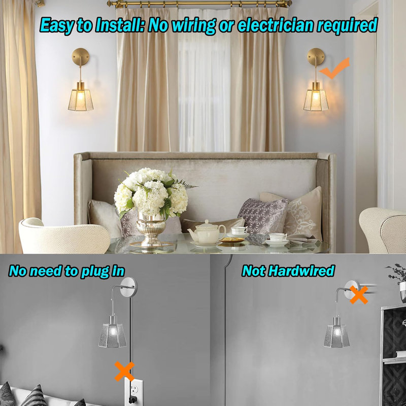 Rechargeable Battery Operated Wall Sconces Set Of 2 With Remote Control, RGB Colour Changing, 50+ Hours Battery Life, Easy Installation For Bedroom, Living Room, And More