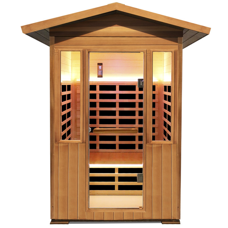 Sauna d'extérieur double en cèdre rouge à infrarouge lointain