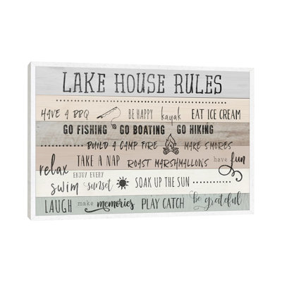 Lake House Rules 1 Piece Wall Art on Canvas