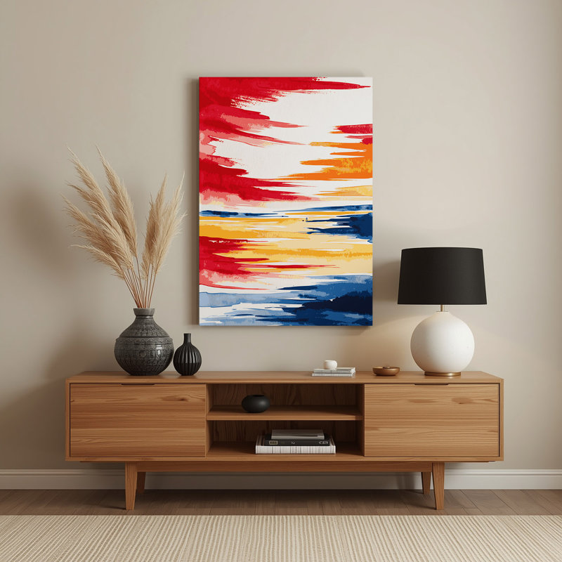 Aquarelle paysage 19 art mural en métal beige, H 14 po x l 11 po