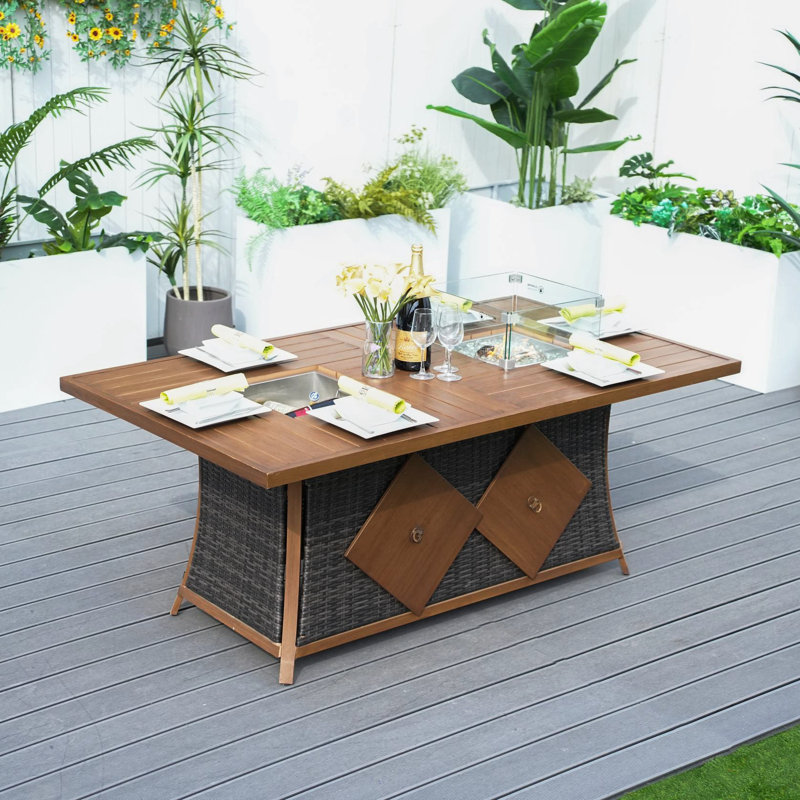 Dominique Aluminum Propane Outdoors Fire Pit Table