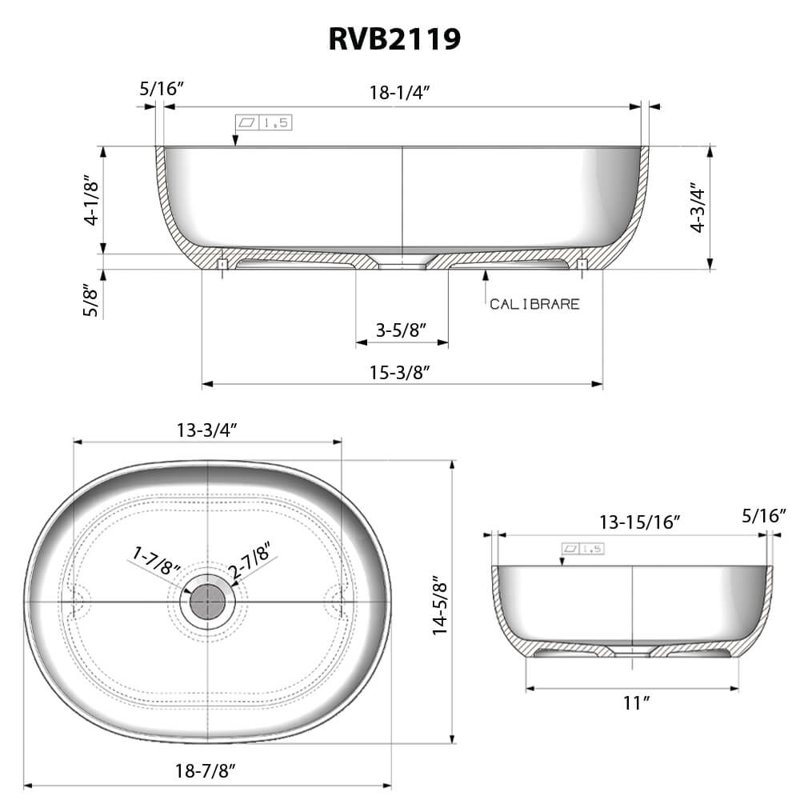 Oval Vessel Bathroom Sink, Black