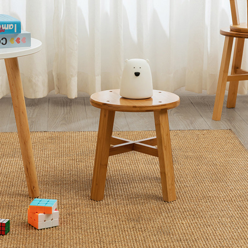 Borg Solid Wood Accent Stool