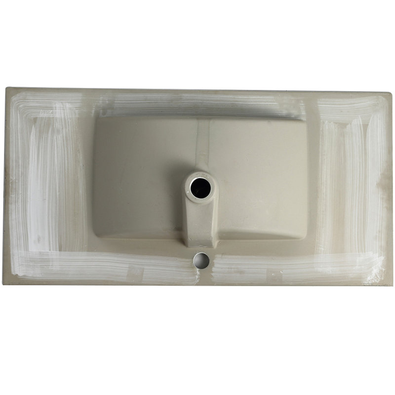 36 Inch Ceramic Bathroom Sink - White, , With Overflow, Simple To Maintain, Pre-drilled Faucet Hole, 18.62 In. W X 6.54 H 35.1 D, For Overflow Depth Width Height, Construction