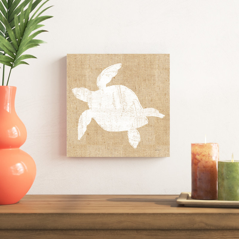 «Driftwood Coast III White Burlap» par Sue Schlabach - peinture sur toile tendue, H 12 po x l 12 po