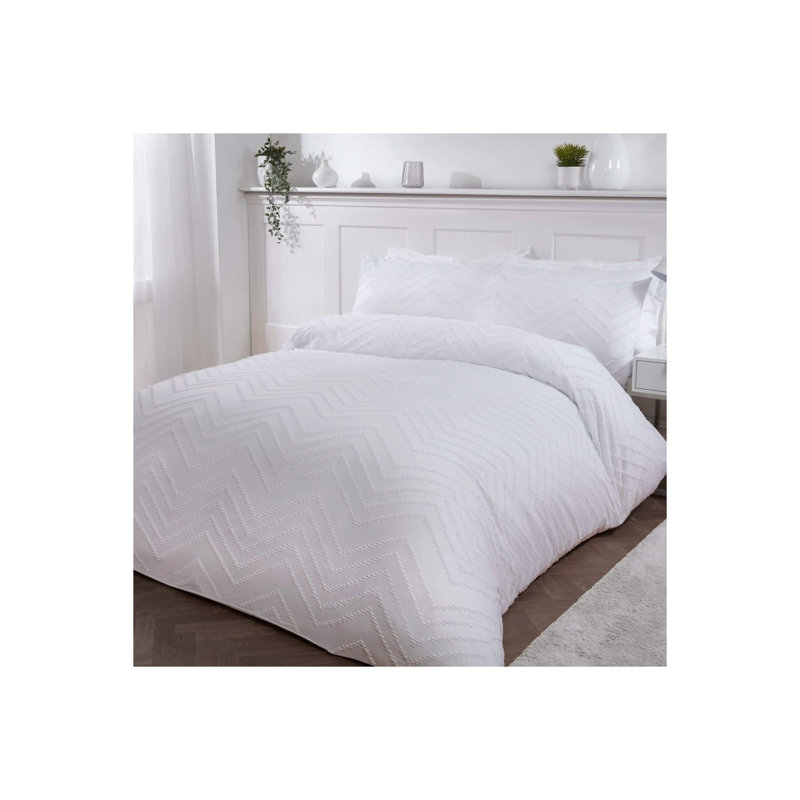 Wiggins Polyester Solid Colour Duvet Cover Set with Pillowcases, White, Single Duvet Cover + 1 Standard Pillowcase