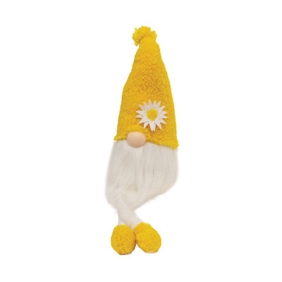 Gnome à fleurs floues avec des pieds pendants