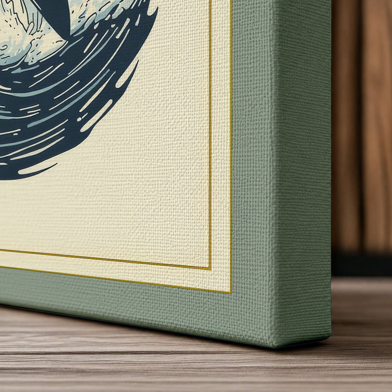 Breaching Orca Coastal - Wrapped Canvas, 18x12 - 45.7 x 30.5 cm, Sage Border