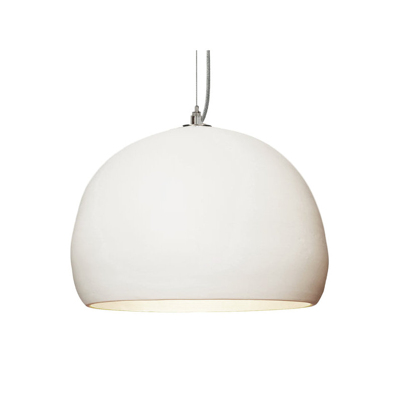 Clay 1 - Light Pendant, Matte White, Yes, Brushed Nickel