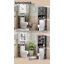 Meuble de salle de bain gain d'espace de style ferme moderne de 60 cm de large, à placer au-dessus des toilettes, noir-314023613