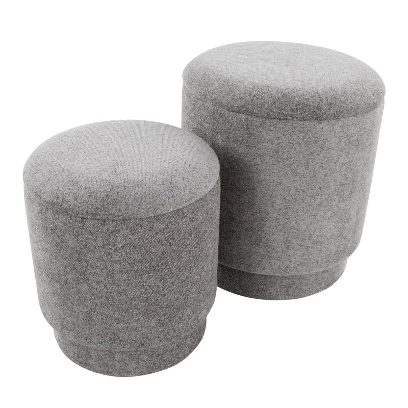 Repose-pieds avec rangement Carlesia, Polyester gris