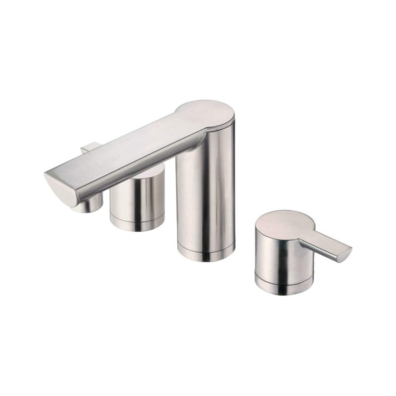 Widespread 2-handle Bathroom Faucet with Drain Assembly, Silver