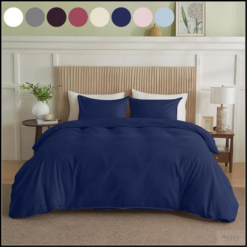 Housse de couette Serta Simply Clean, Housse de couette pour très grand lit, Marine