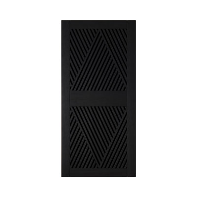 Porte de grange en bois de pin de 84 po de haut à motif de losanges noir non assemblé Homacer (usage intérieur seulement)