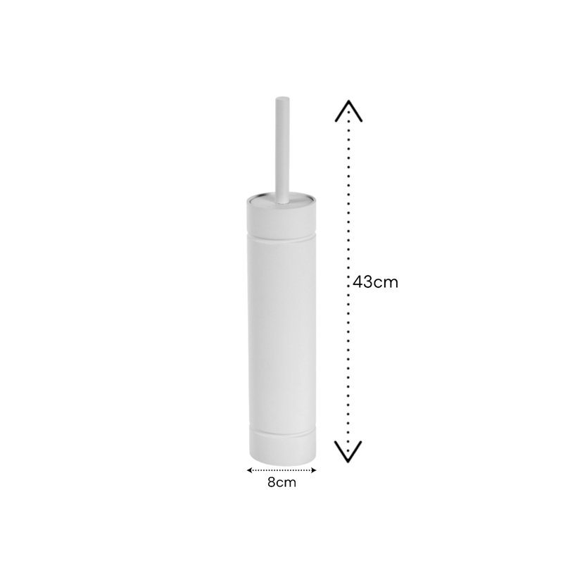 Draco Slimline Toilet Brush & Holder, White