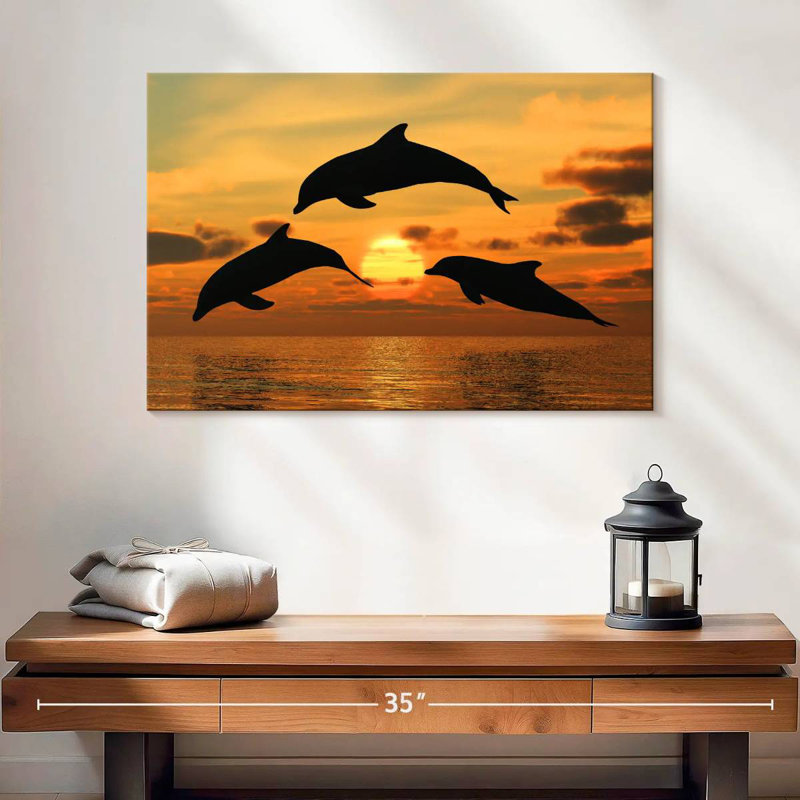 Flying Dolphins, 16" H x 24" W