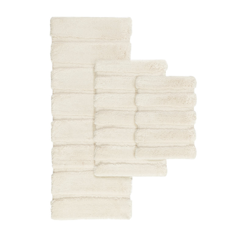 Wheat Tufted Pearl Channel Polyester Bath Rug 17x24