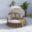 Outdoor Patio Rattan Round Daybed With Retractable Canopy